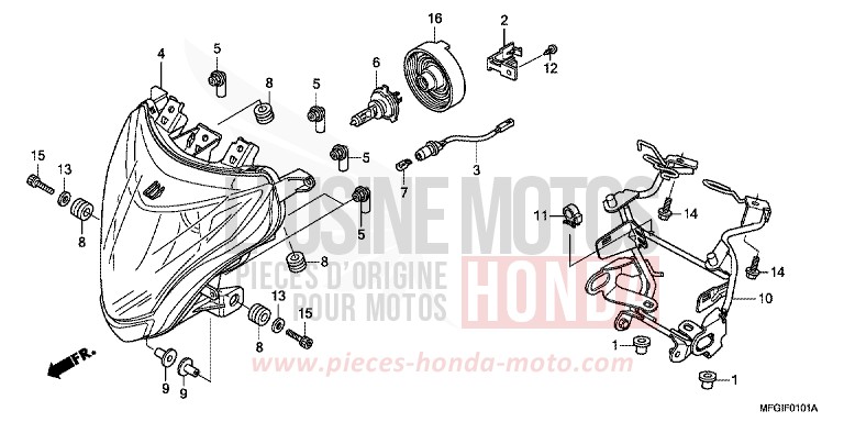 SCHEINWERFER (2) von Hornet ABS PEARL COOL WHITE (NHA16) von 2011